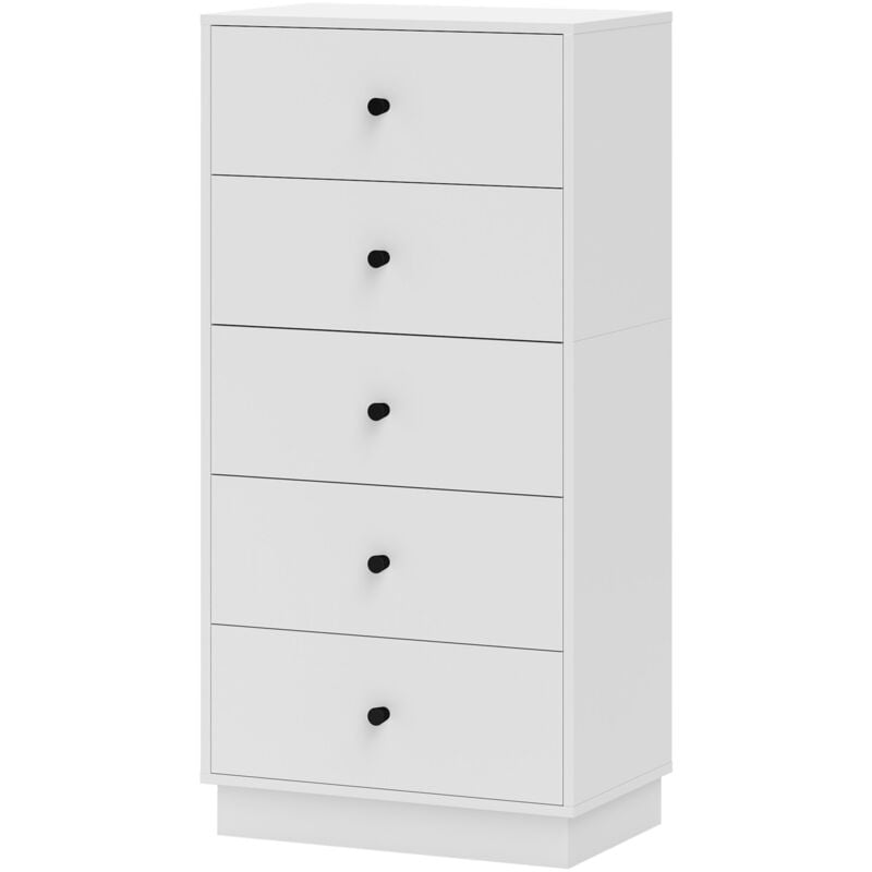 foto del prodotto cassettiera 5 cassetti salvaspazio e moderna 47x29x95 cm bianco homcom