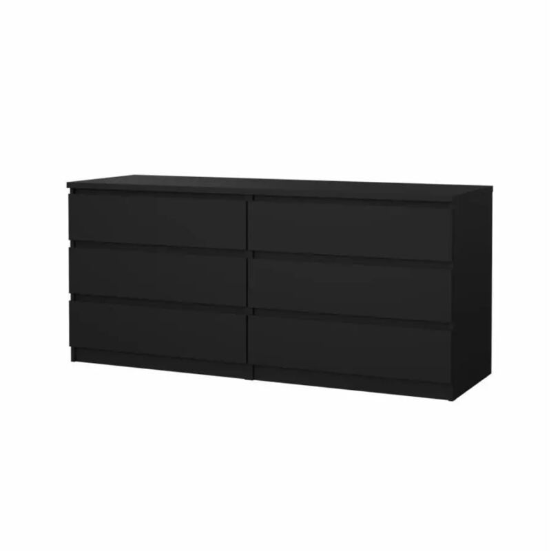 foto del prodotto cassettiera 6 cassetti naia nero opaco 153,8x50x70,1 cm