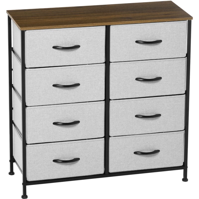 foto del prodotto cassettiera 8 cassetti rimovibili in tessuto in stile industriale - homcom