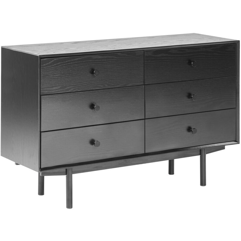 foto del prodotto cassettiera a 6 cassetti di colore nero alcaster