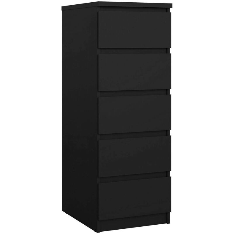 foto del prodotto cassettiera achaldi, settimino multiuso, com camera da letto, mobile con cassetti, 50x40 h111 cm, nero dmora