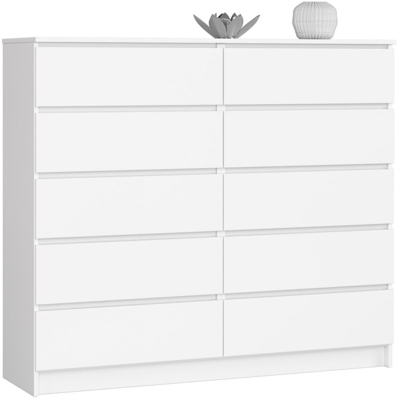 foto del prodotto cassettiera akord k140 bianca 138 cm 10 cassetti 138x40x121 cm