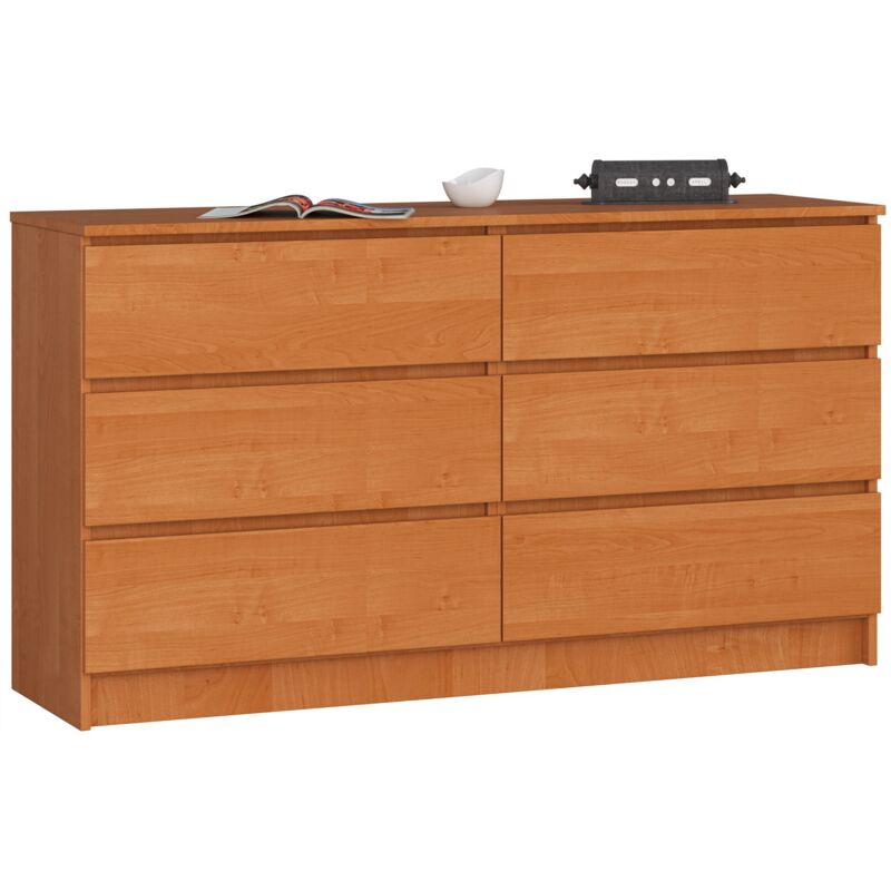 foto del prodotto cassettiera akord k140 ontano 138 cm 6 cassetti 138x40x77 cm