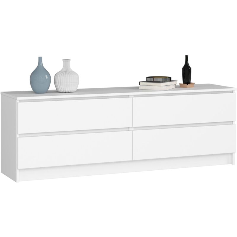 foto del prodotto cassettiera akord k160 bianca 160 cm 4 cassetti 160x40x55 cm