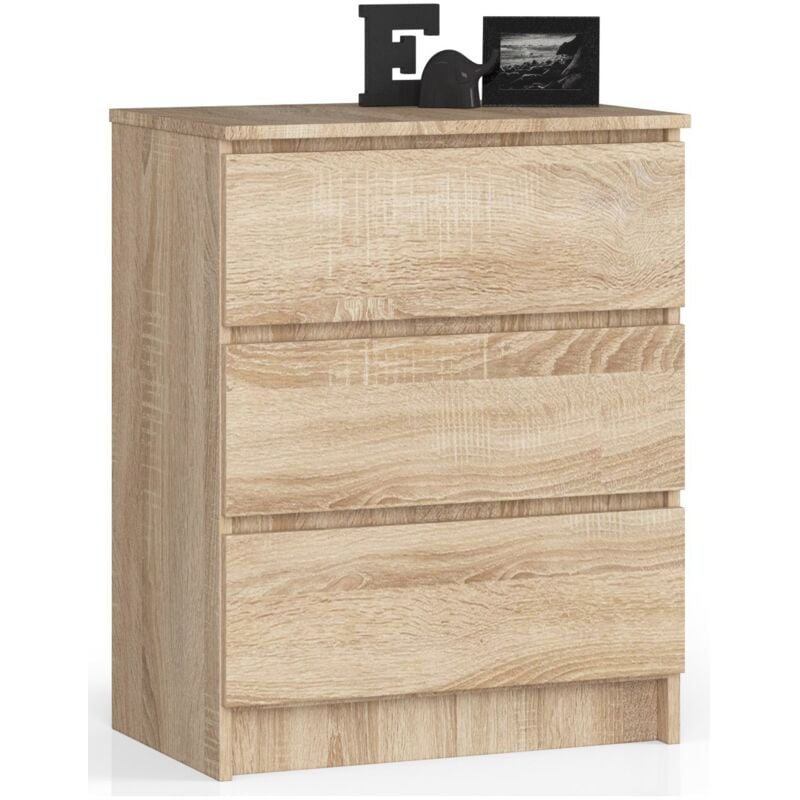 foto del prodotto cassettiera akord k60 cassettiera sonoma quercia 60 cm 3 cassetti 60x40x77 cm