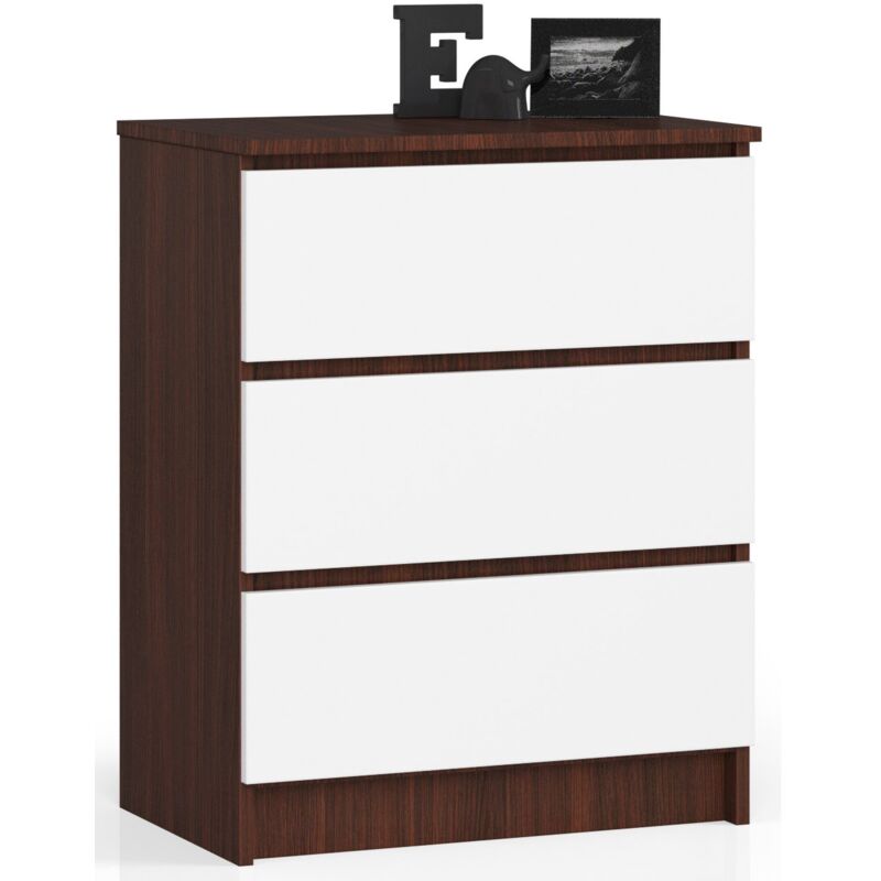 foto del prodotto cassettiera akord k60 cassettiera weng 60 cm 3 cassetti inserto frontale bianco 60x40x77 cm