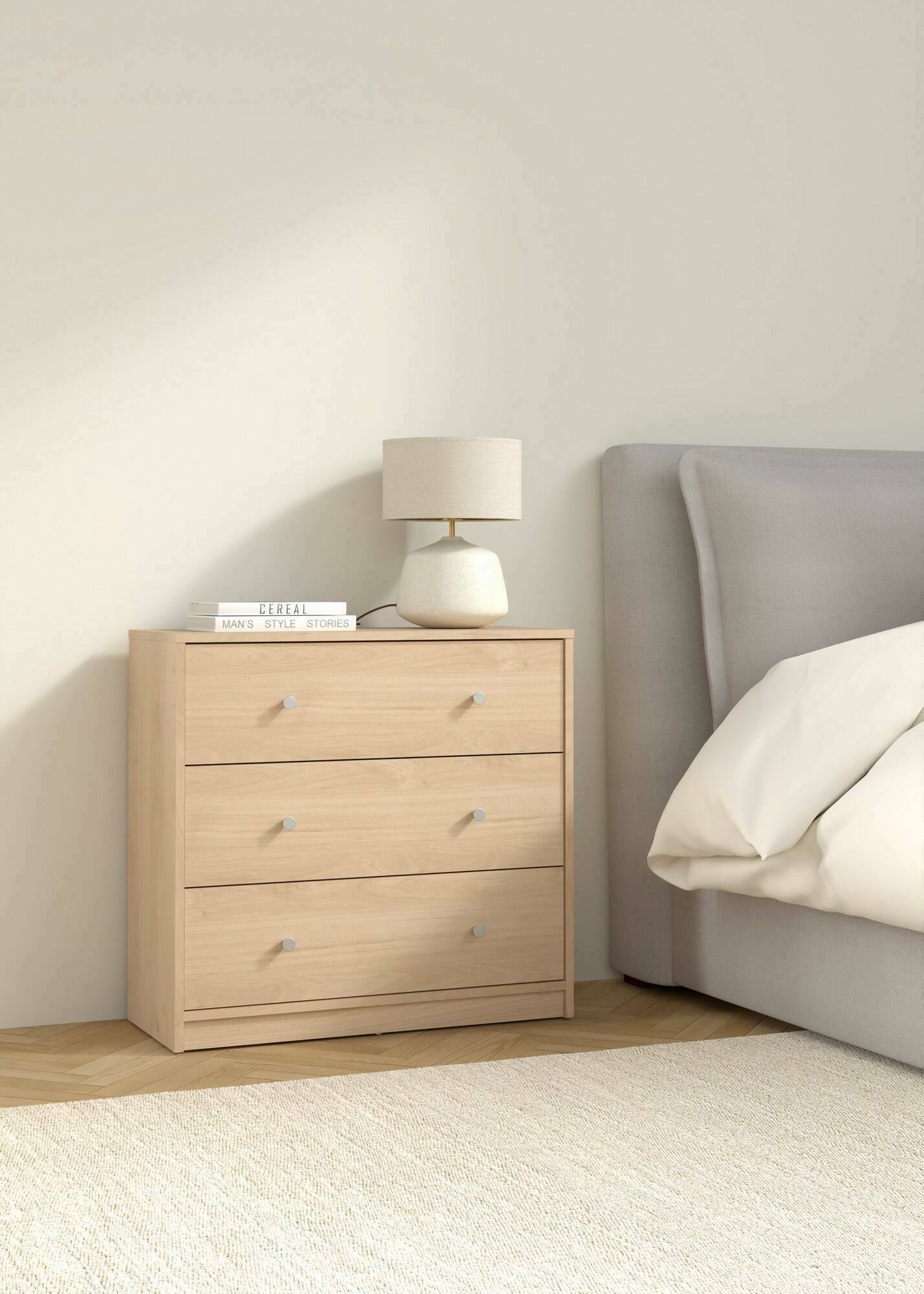 foto del prodotto cassettiera alert, settimino multiuso, com camera da letto, mobile con cassetti, 72x30 h68 cm, rovere