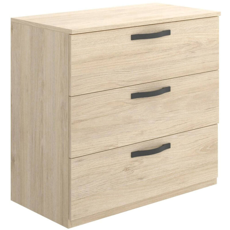foto del prodotto cassettiera alic, settimanale per camera da letto, com con 3 cassetti, 70x45h72 cm, rovere dmora
