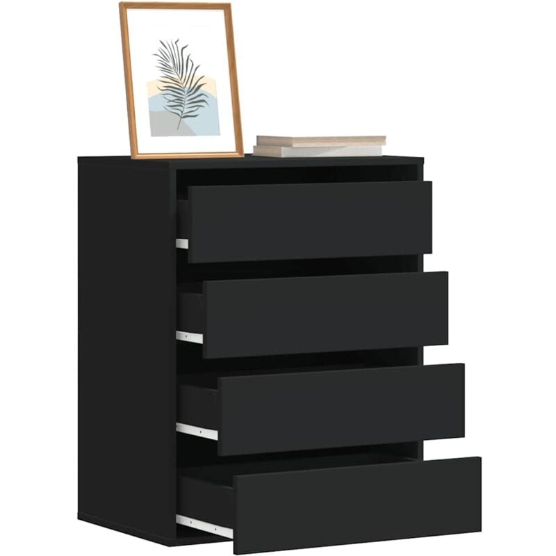 foto del prodotto cassettiera angolare nera 60x41x76 cm in legno multistrato vidaxl