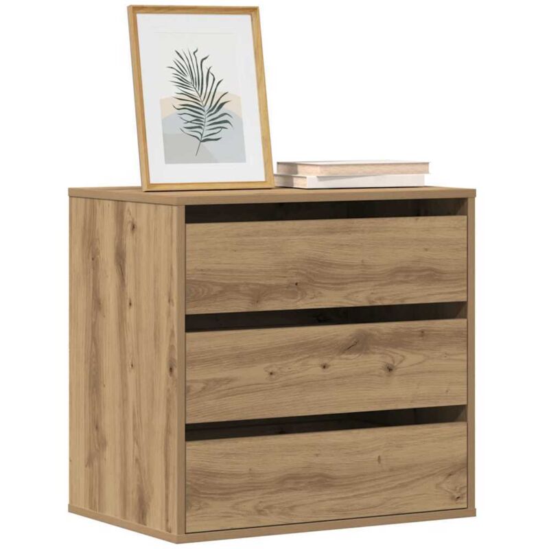 foto del prodotto cassettiera angolare rovere artigianale 60x41x58cm multistrato vidaxl