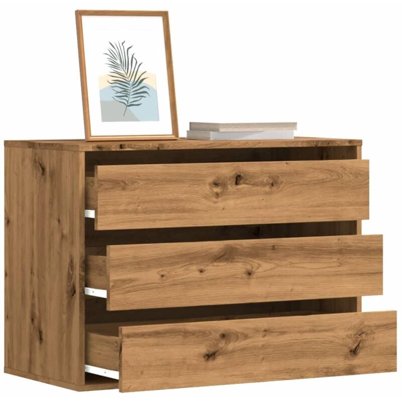 foto del prodotto cassettiera angolare rovere artigianale 80x41x58cm multistrato vidaxl