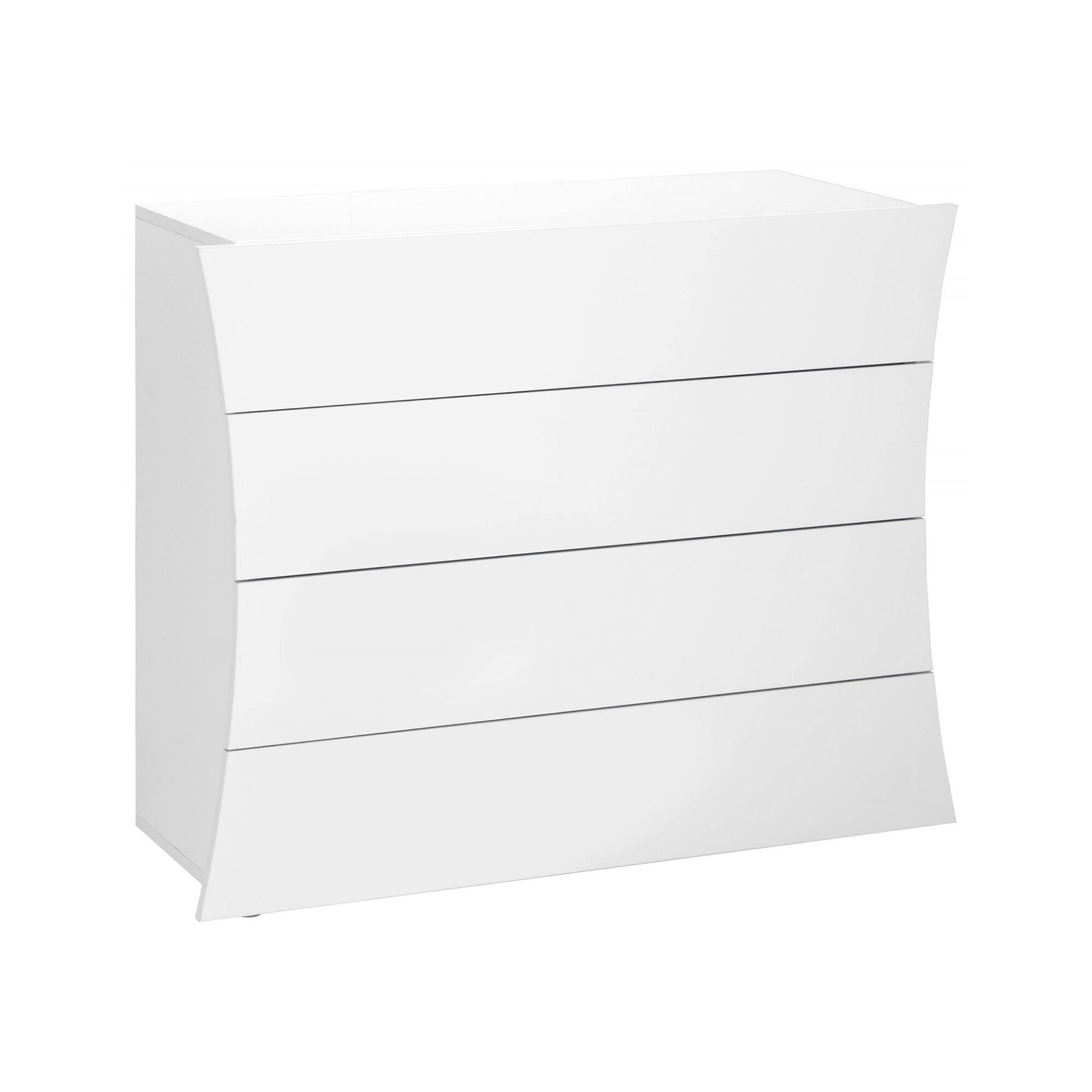 foto del prodotto cassettiera annapaola, settimanale a 4 cassetti, comã² per camera da letto, 100% made in italy, cm 98x40h82, bianco lucido