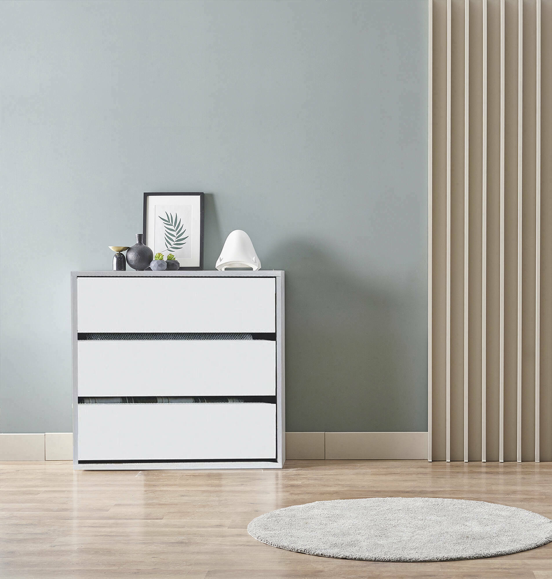 foto del prodotto cassettiera antar, settimanale a 3 cassetti, mobile com basso per interno armadio, settimanale moderno, cm 60x44h57, bianco