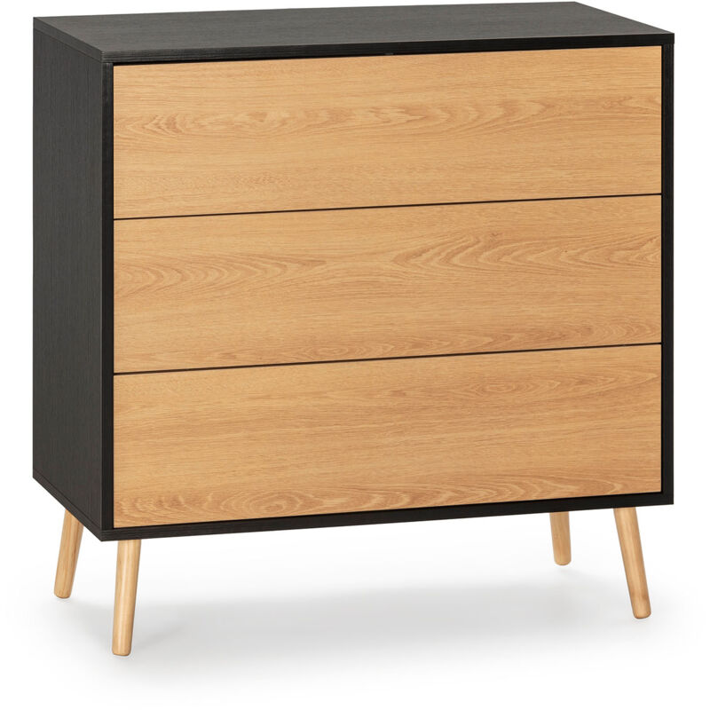 foto del prodotto cassettiera apolo 3 cassetti colore nero legno