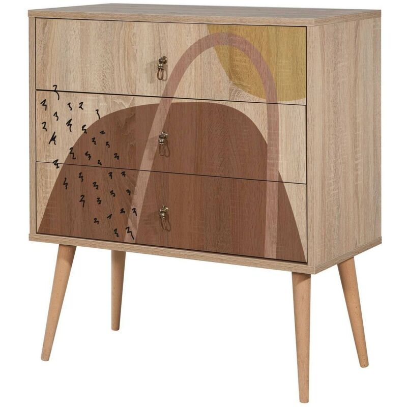 foto del prodotto cassettiera apricale, settimino multiuso, com camera da letto, mobile con cassetti, 80x40h89 cm, multicolore dmora
