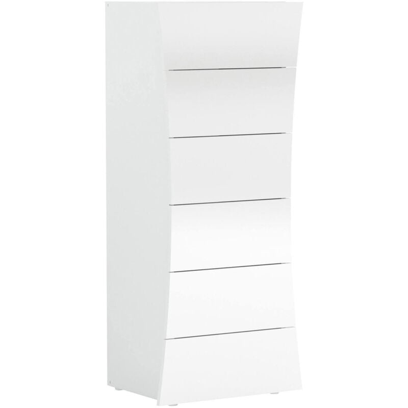 foto del prodotto cassettiera arignano, settimanale 6 cassetti, com per camera da letto, 100 made in italy, cm 50x40h122, bianco lucido dmora