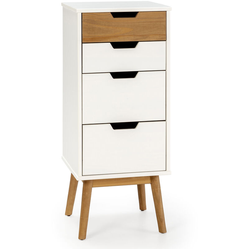 foto del prodotto cassettiera baku 4 cassetti colore bianco legno