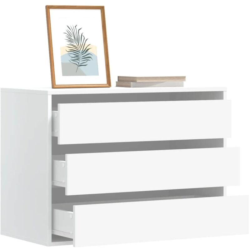 foto del prodotto cassettiera bianca 80x41x58 cm in legno multistrato vidaxl
