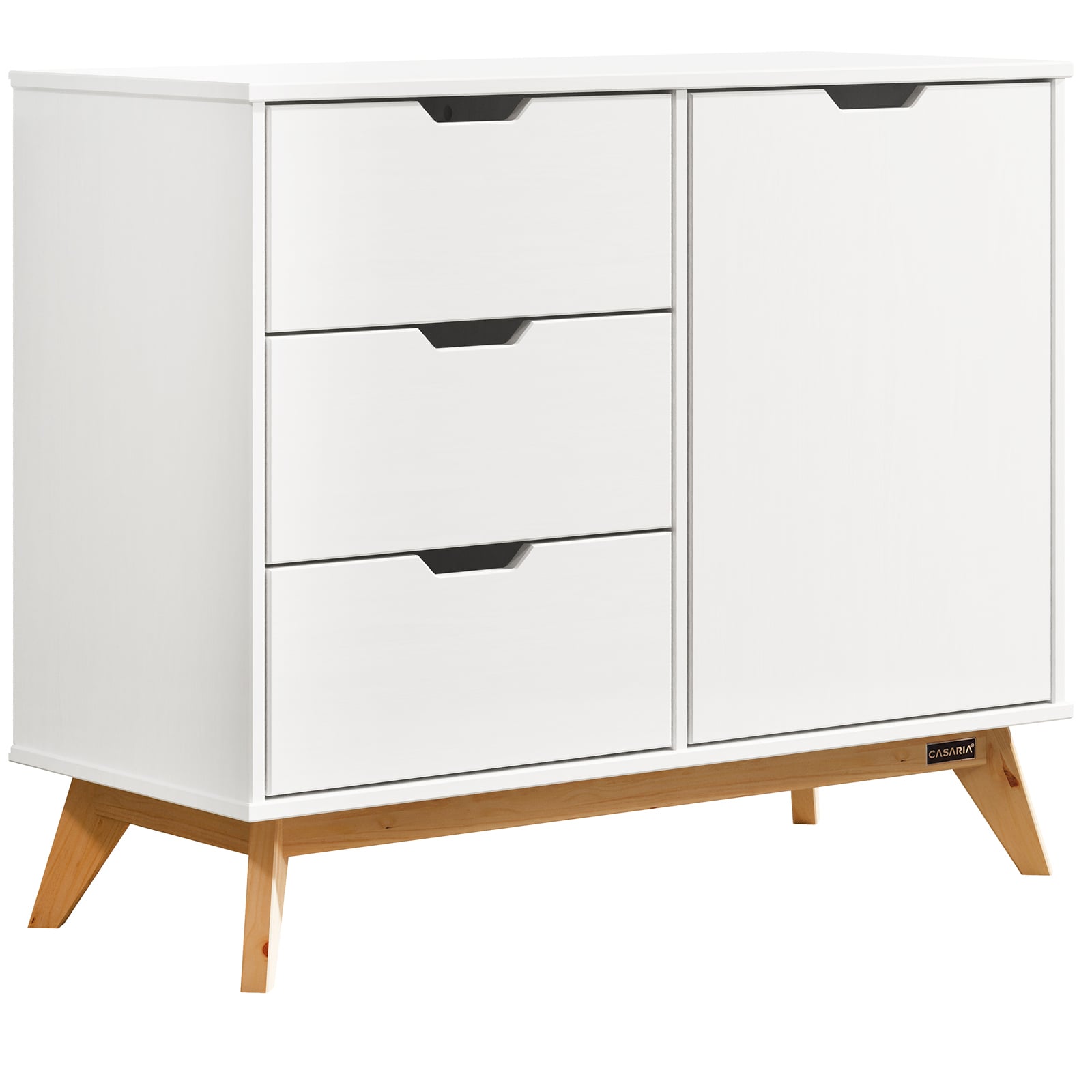 foto del prodotto cassettiera borneo bianco naturale 96x40x79cm