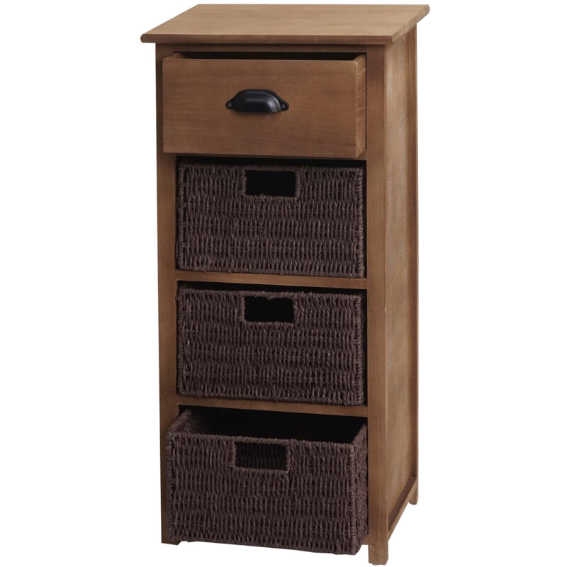 foto del prodotto cassettiera ceste cassetto elegante decorativo hhg 645 83x40x29cm legno di paulonia marrone scuro