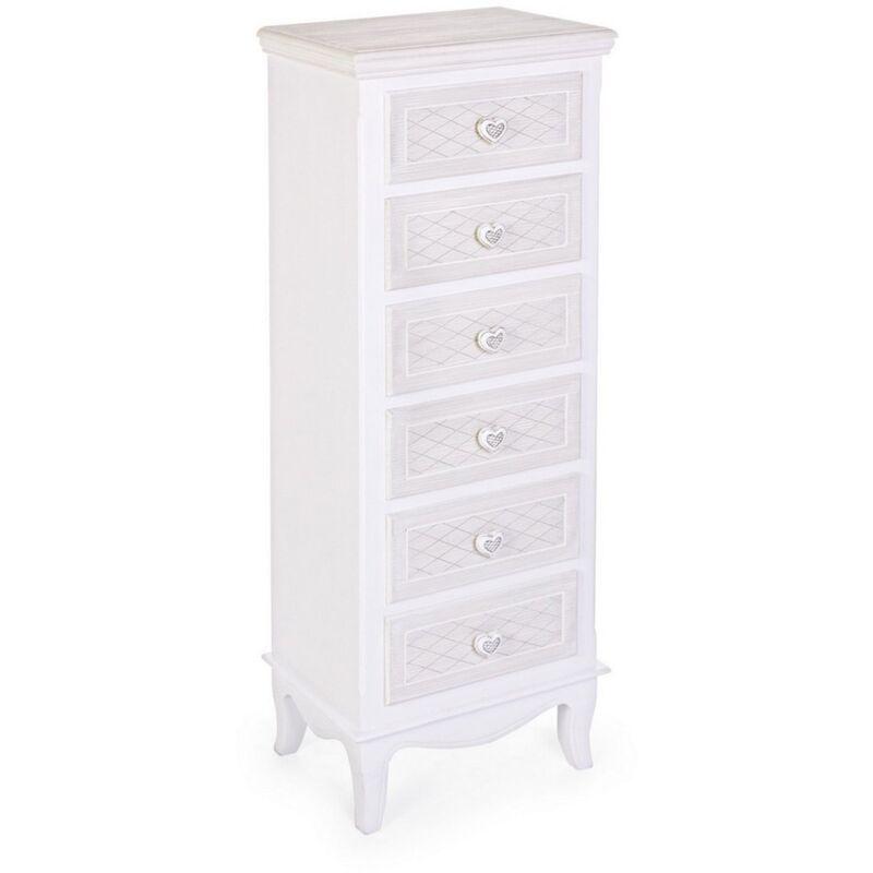 foto del prodotto cassettiera charlene per interno, con 6 cassetti 5 cassetti 40x30x96.5h cm