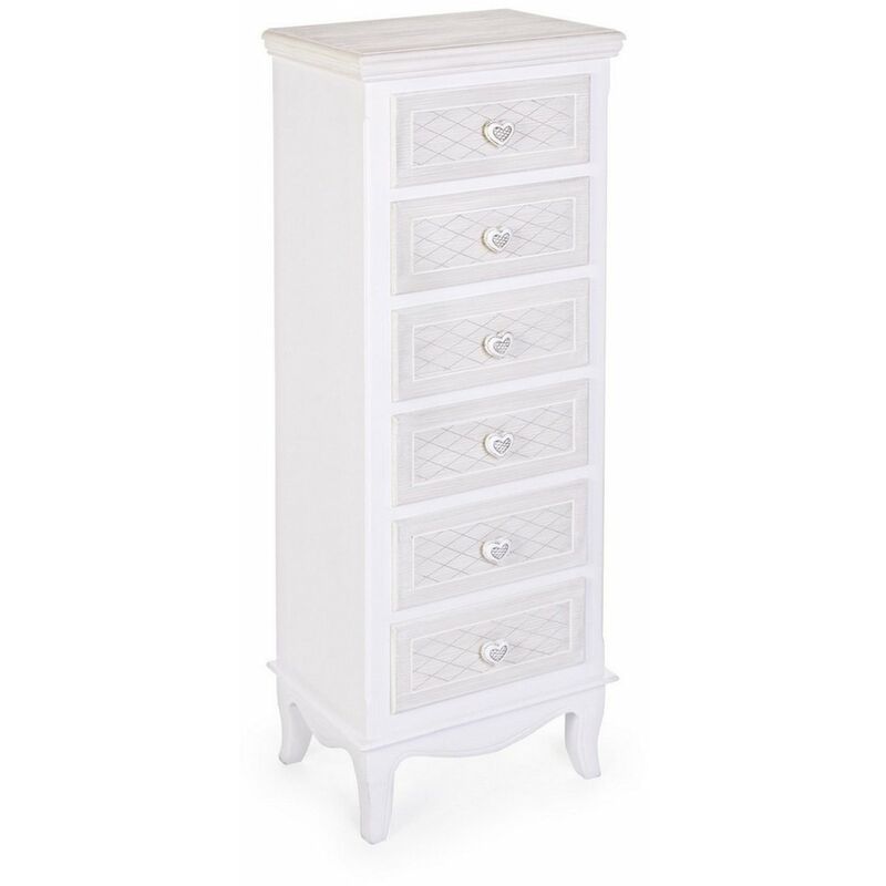 foto del prodotto cassettiera charlene per interno, con 6 cassetti 6 cassetti 40x30x114h cm