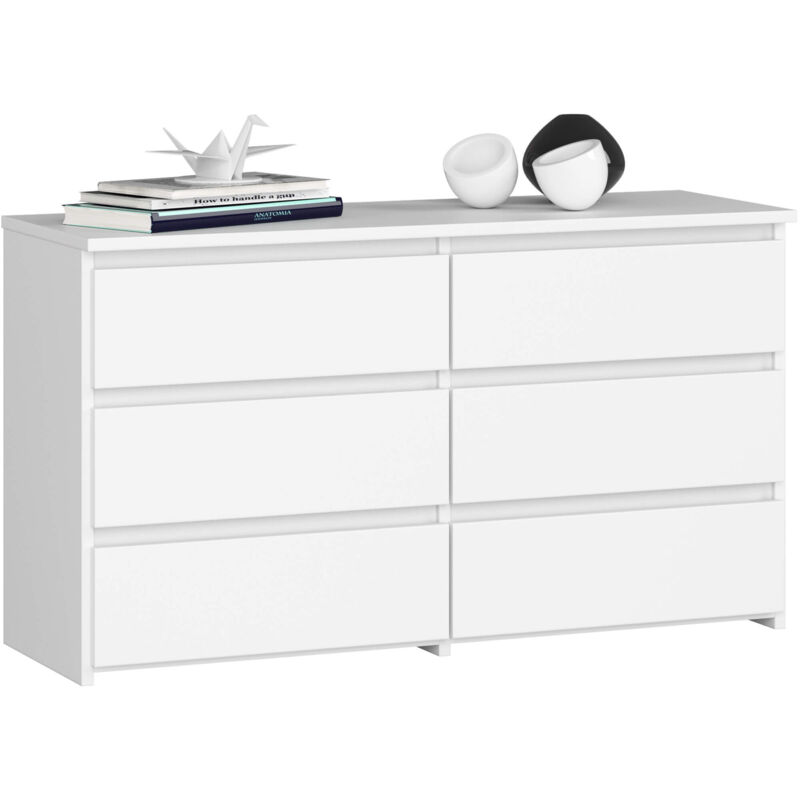 foto del prodotto cassettiera cl100 compatta akord bianca 100 cm 6 cassetti 100x35x57 cm
