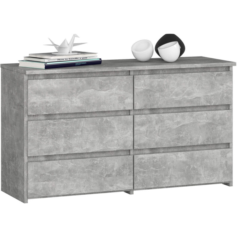 foto del prodotto cassettiera cl100 compatta akord cemento 100 cm 6 cassetti 100x35x57 cm