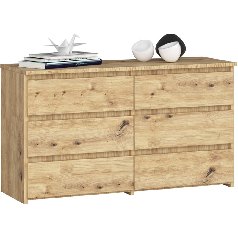 foto del prodotto cassettiera cl100 compatta akord quercia artisan 100 cm 6 cassetti 100x35x57 cm