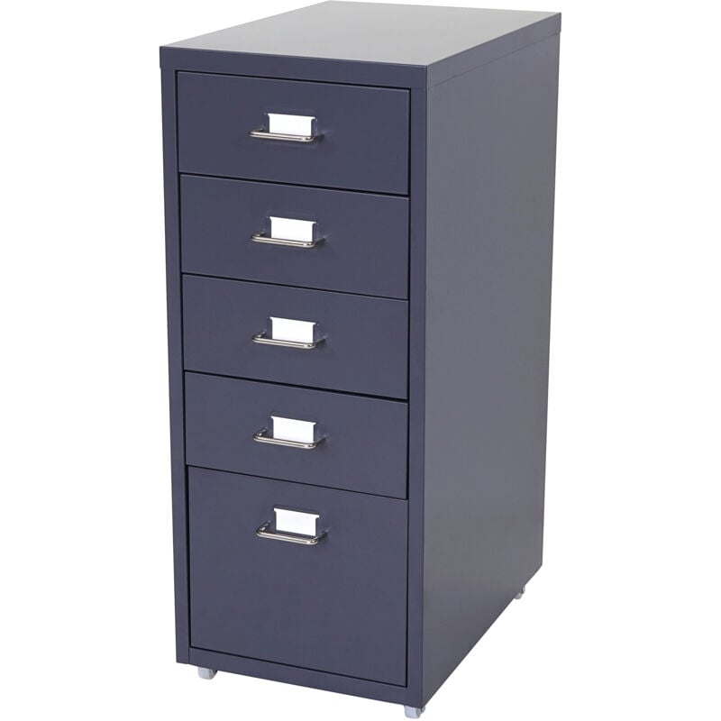 foto del prodotto cassettiera classificatore ufficio mobile boston t851 con ruote 5 cassetti 69x28x41cm antracite