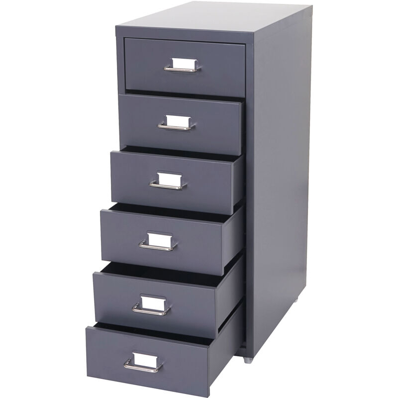 foto del prodotto cassettiera classificatore ufficio mobile boston t851 con ruote 6 cassetti 69x28x41cm antracite