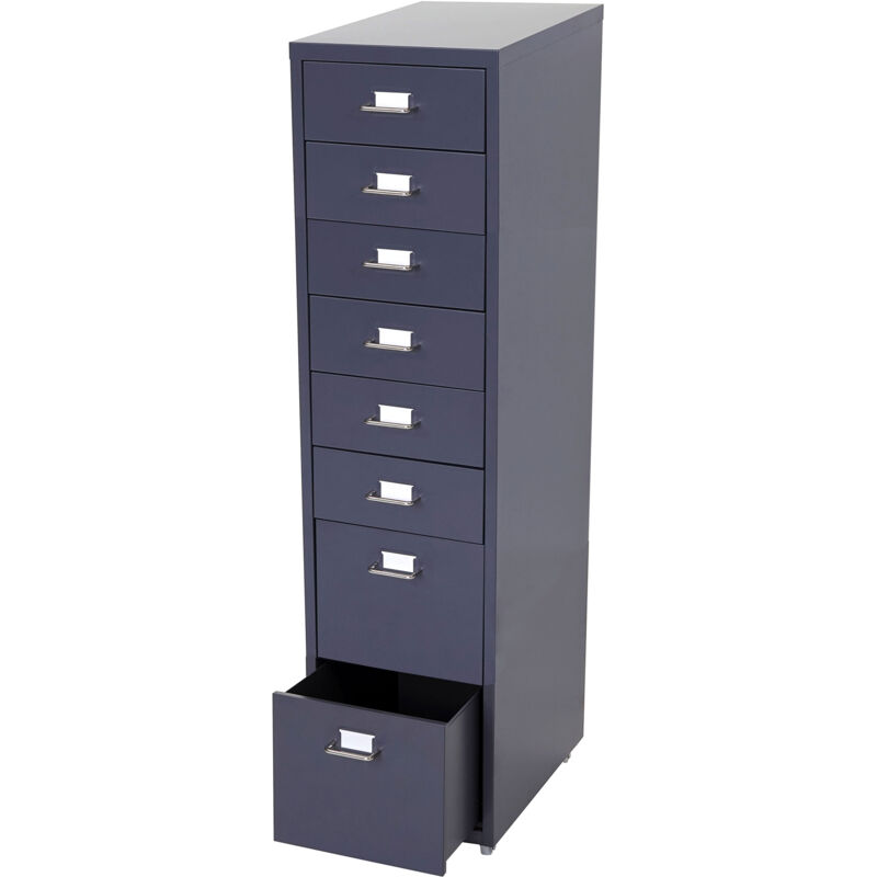 foto del prodotto cassettiera classificatore ufficio mobile boston t851 con ruote 8 cassetti 110x28x41cm antracite
