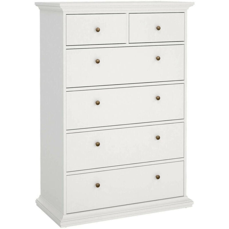 foto del prodotto cassettiera colombe, settimino multiuso, com camera da letto, mobile con cassetti, 96x49 h139 cm, bianco dmora