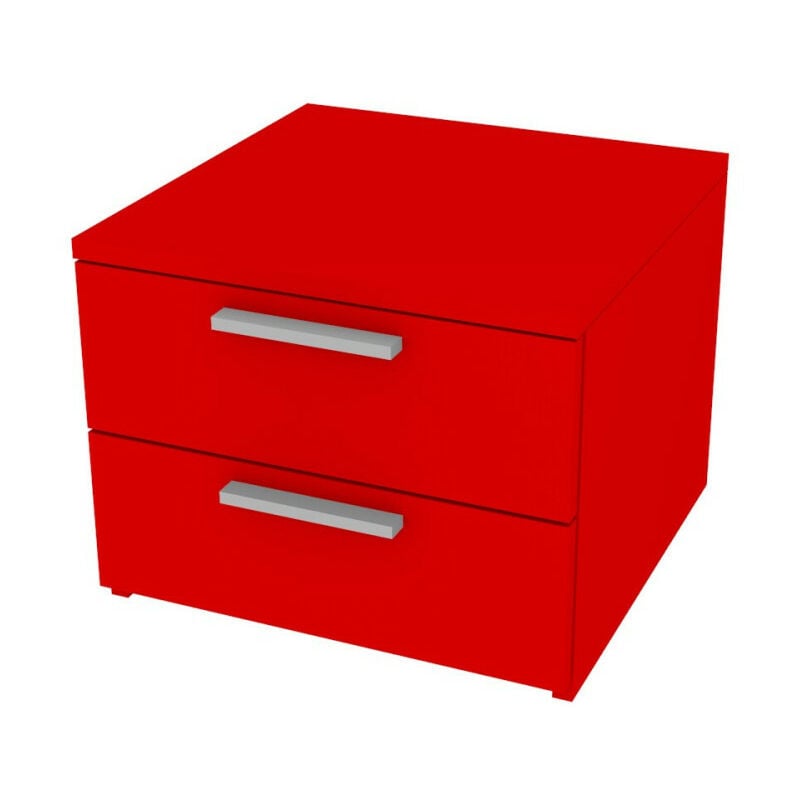foto del prodotto cassettiera colorata per cameretta 2 cassetti con chiusura rallentata rosso