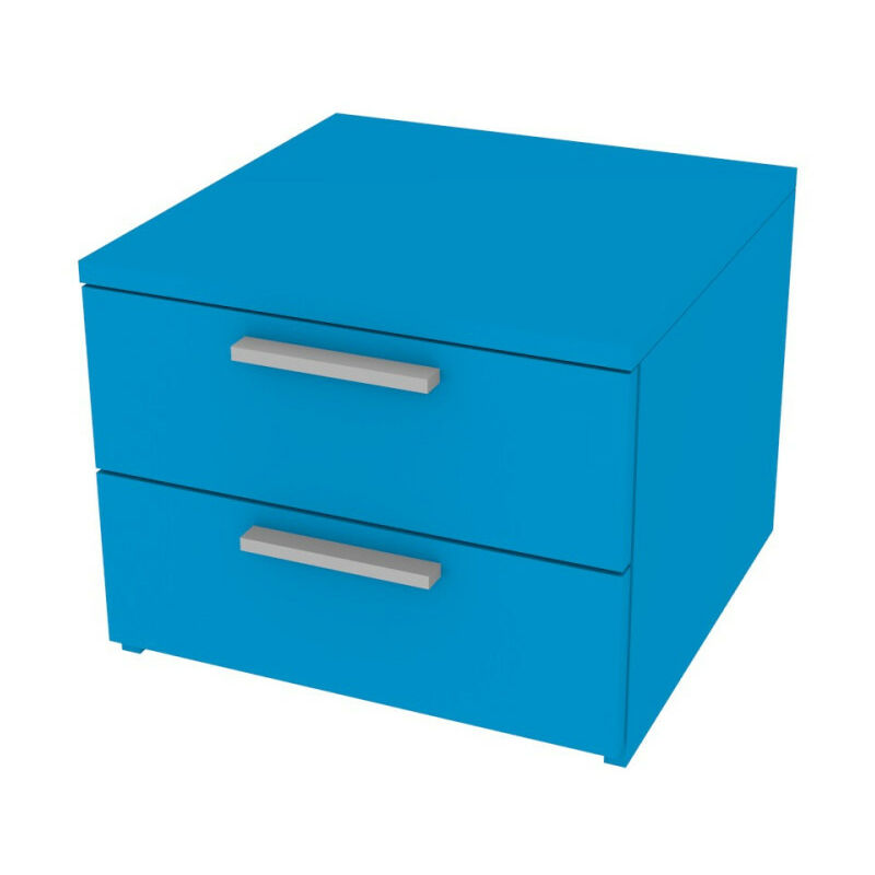 foto del prodotto cassettiera colorata per cameretta 2 cassetti con chiusura rallentata turchese