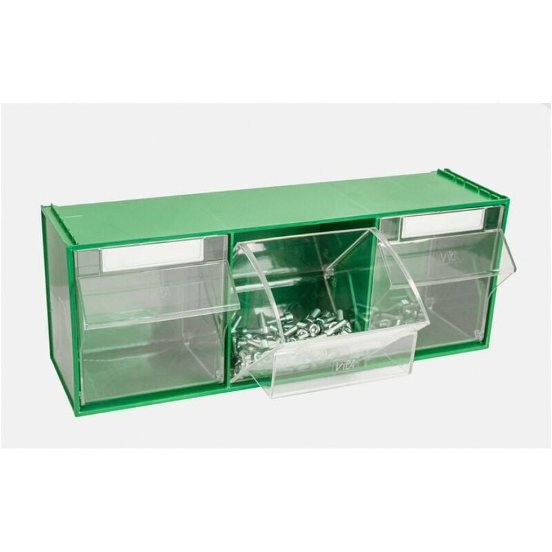 foto del prodotto cassettiera componibile fox 105 verde 3 cassetti mm. 600x214x240 h