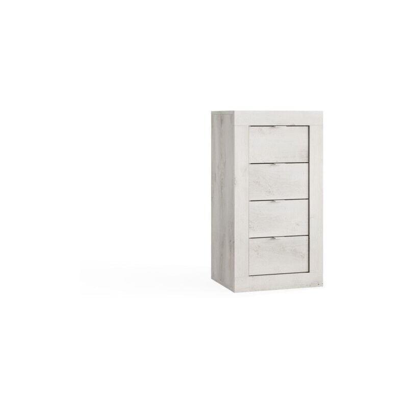 foto del prodotto cassettiera con 4 cassetti larga 42cm, collezione isora. colore rovere grigio
