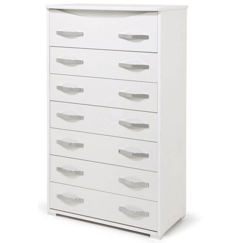 foto del prodotto cassettiera con 7 cassetti colore bianco frassinato 76x41x127h cm settimino maxi