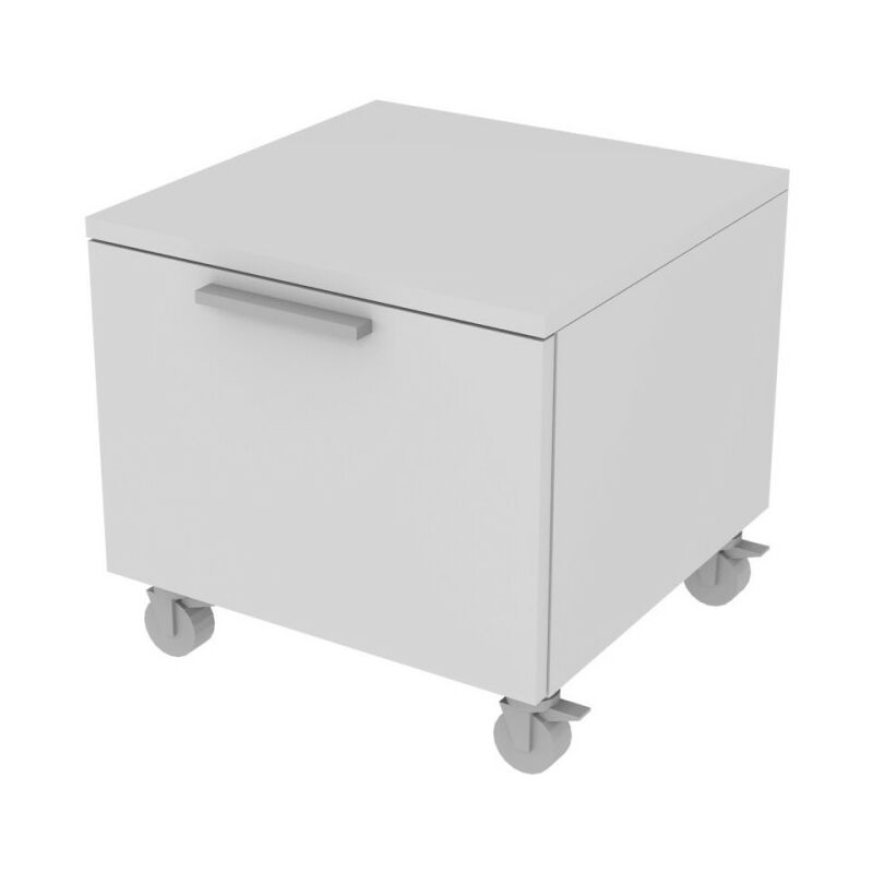 foto del prodotto cassettiera con ruote design moderno per cameretta e ufficio bianco