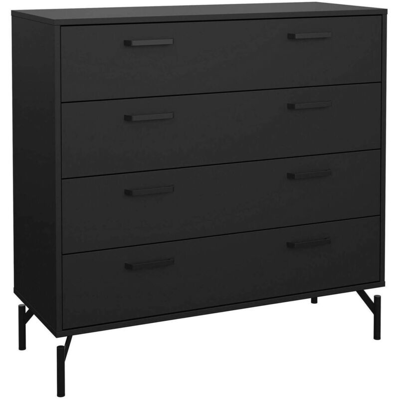 foto del prodotto cassettiera constance, settimino multiuso, com camera da letto, mobile con cassetti, 99x40 h96 cm, nero dmora