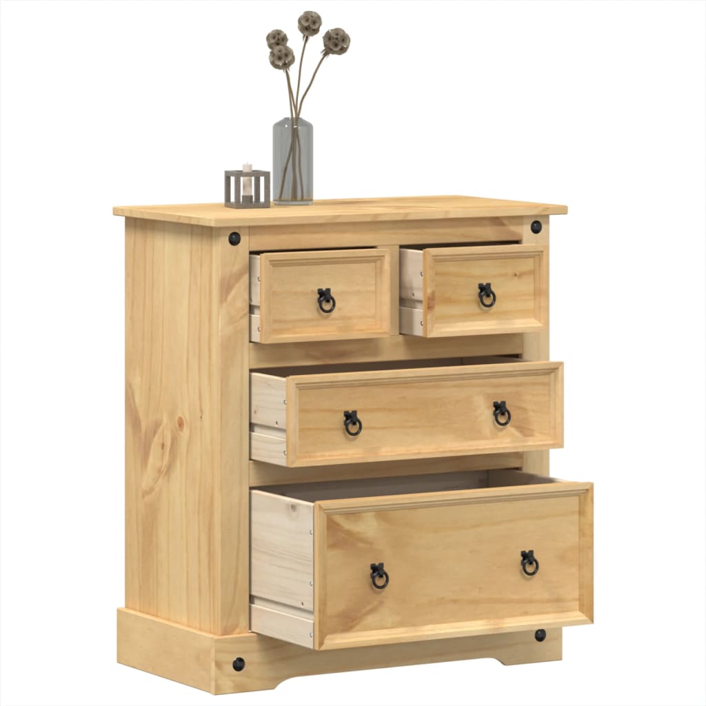 foto del prodotto cassettiera corona 80x43x91 cm in legno massello di pino