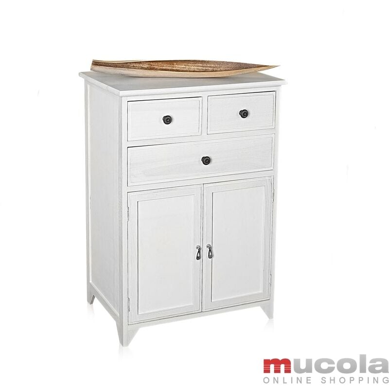 foto del prodotto cassettiera credenza armadio scaffale armadio bagno armadio shabby chic laterale in legno bianco