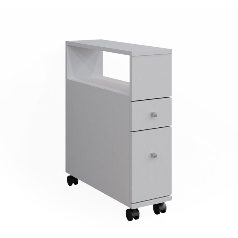 foto del prodotto cassettiera da bagno fynn, bianco, 17.6 x 61.6 cm con 2 cassetti, vicco