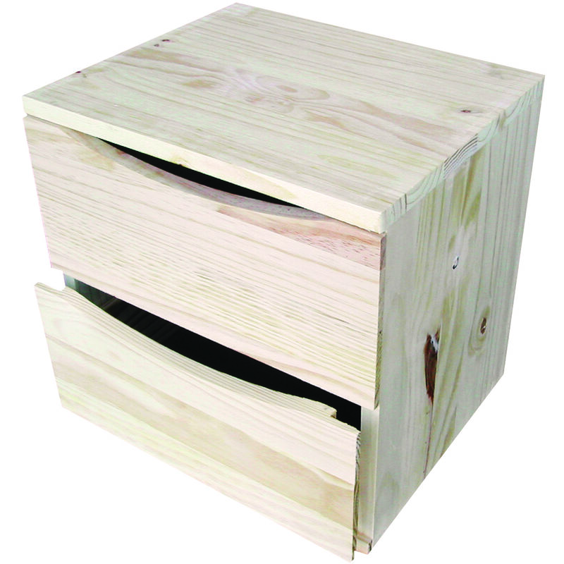 foto del prodotto cassettiera da tavolo 2 cassetti 30x36x36 cm in legno di pino naturale