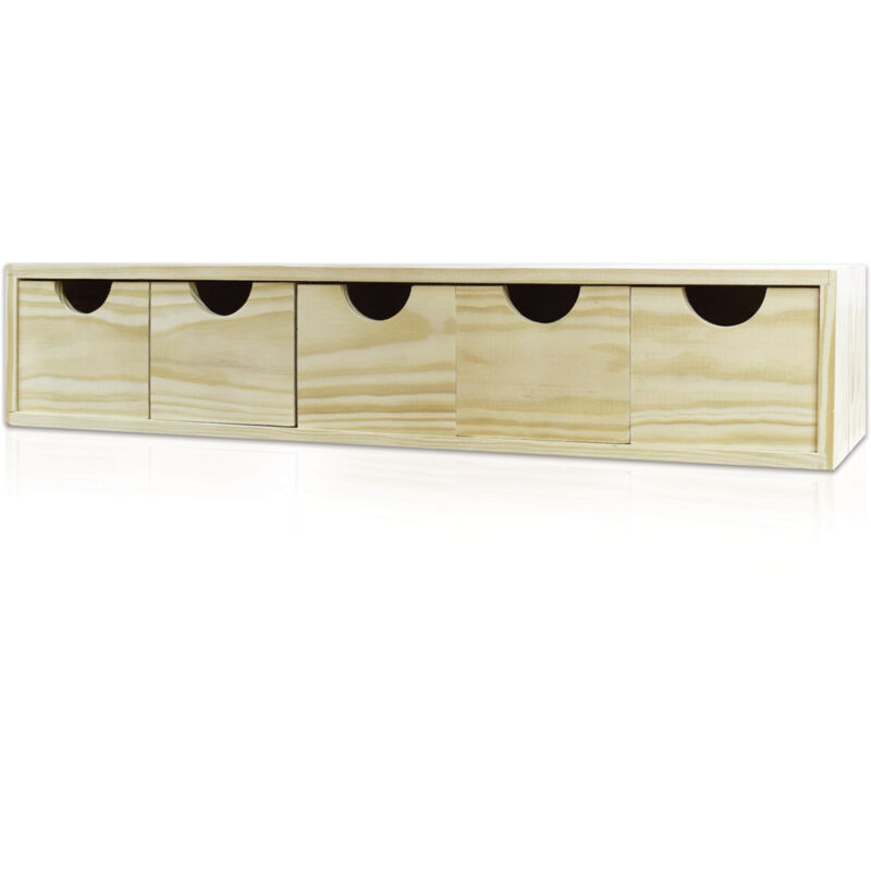 foto del prodotto cassettiera da tavolo 5 cassetti 11,3x5,7x14 cm in legno di pino massello naturale