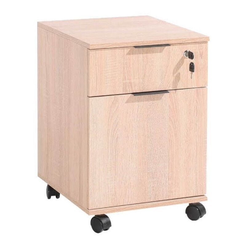 foto del prodotto cassettiera da ufficio con ruote rkm311 colore rovere sonoma