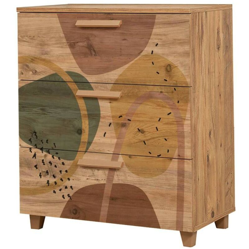 foto del prodotto cassettiera dacia, settimino multiuso, com camera da letto, mobile con cassetti, 80x43h95 cm, quercia dmora