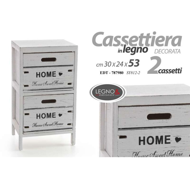 foto del prodotto cassettiera decor in legno bianco 4 cassetti