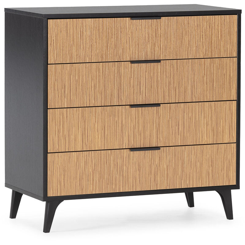 foto del prodotto cassettiera denis 4 cassetti colore nero legno