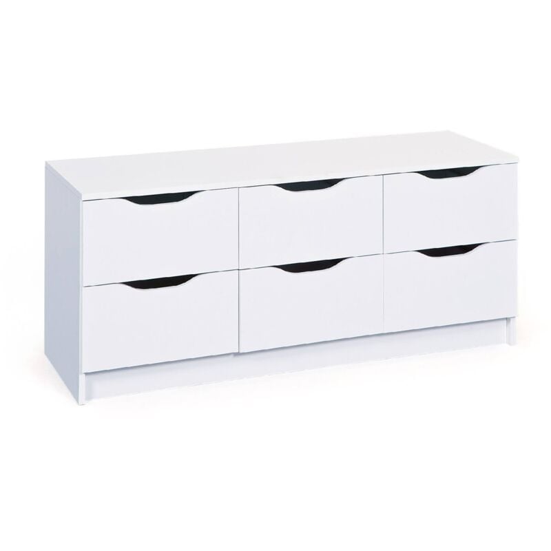 foto del prodotto cassettiera di, settimino multiuso, com camera da letto, mobile con cassetti, 50x120 h40 cm, bianco dmora